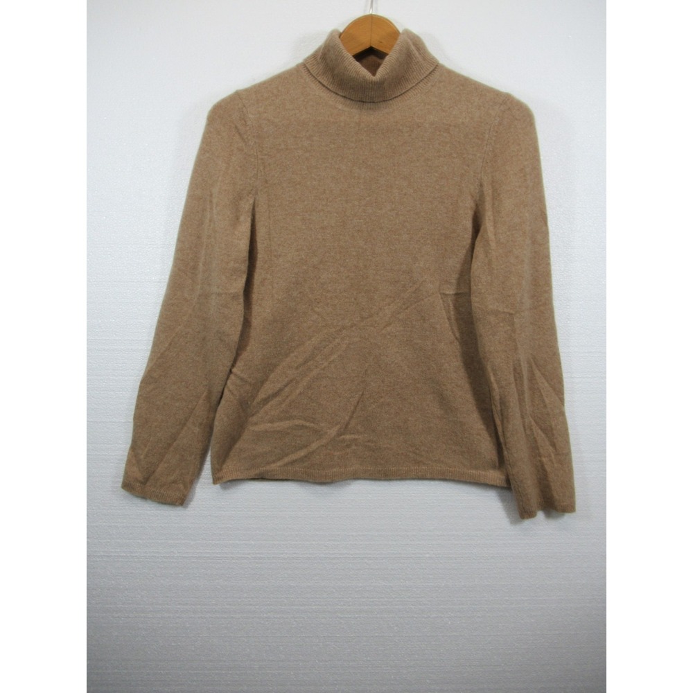 Charter Club Cashmere Sweater Women Medium Brown Turtleneck Pullover